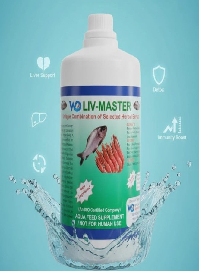 WD DE TOX LIV-Master مقوي الكبد للأسماك والروبيان - يعزز صحة الكبد، ويحسن الهضم والمناعة | مكمل غذائي لصحة الحيوانات الأليفة في أحواض تربية الأحياء المائية، وأنظمة التخثر الحيوي، وأنظمة إعادة تدوير المياه (1 لتر) - Image 2