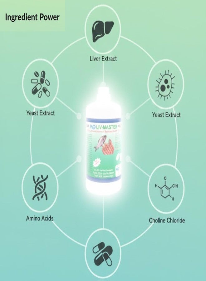 WD DE TOX LIV-Master مقوي الكبد للأسماك والروبيان - يعزز صحة الكبد، ويحسن الهضم والمناعة | مكمل غذائي لصحة الحيوانات الأليفة في أحواض تربية الأحياء المائية، وأنظمة التخثر الحيوي، وأنظمة إعادة تدوير المياه (1 لتر) - Image 4