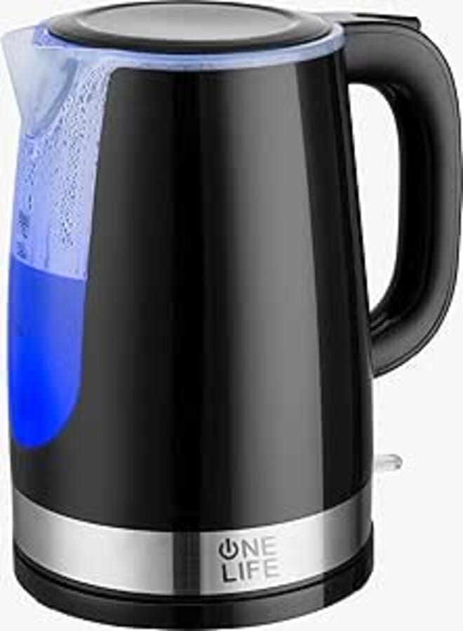 ONE LIFE Electric Kettle-KEP150BK 1.7 Liter- Plastic 1850-2200 Watt Black