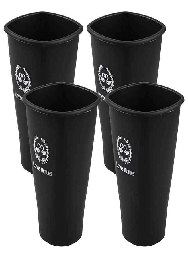 Pekky Black Plastic Flower Bucket, Small Floral Buckets for Cut Flowers, 4-Pack - Image 5