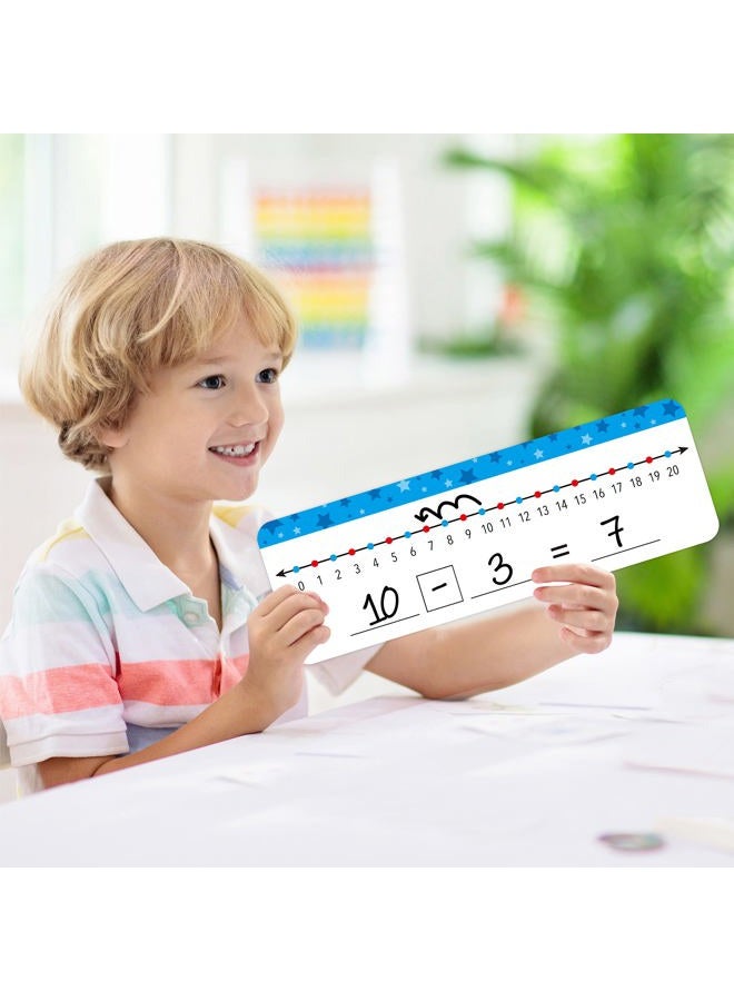 SpriteGru 26 Packs Number Line Dry Erase Boards Cards, Double Sided Writable and Erasable Board-0-10 on One Side & 0-20 on Other Side Math White Board for Kids, Students, Classroom and Home (12” x 4”) - Image 5