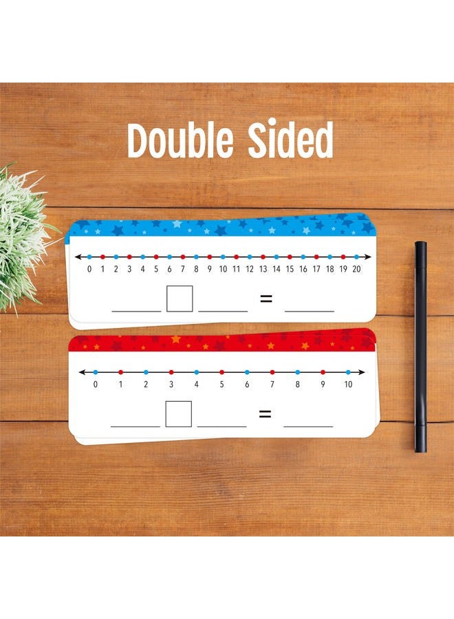 SpriteGru 26 Packs Number Line Dry Erase Boards Cards, Double Sided Writable and Erasable Board-0-10 on One Side & 0-20 on Other Side Math White Board for Kids, Students, Classroom and Home (12” x 4”) - Image 3