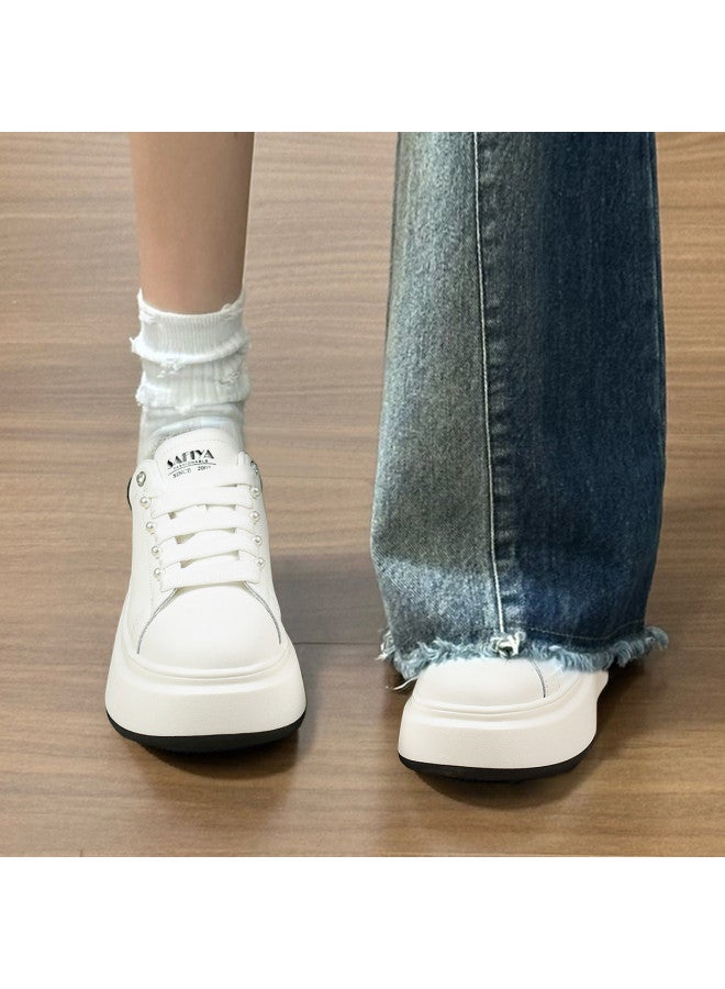 SAFIYA Instant 6cm Height Increase Saturday Brand Women's Shoes Spring/autumn 2025 Thick-sole White Sneakers Casual Plimsolls Versatile Footwear - Image 3