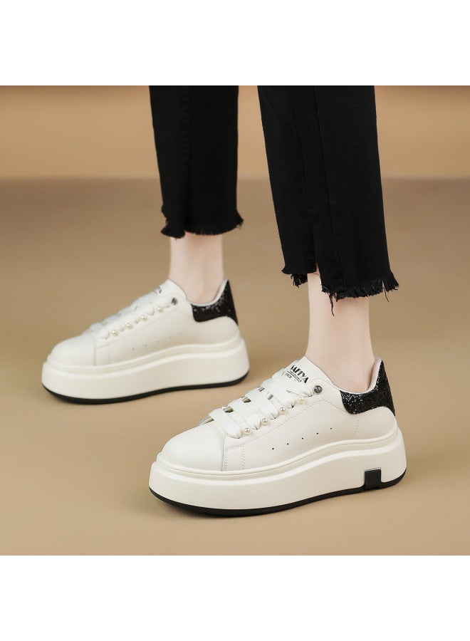 SAFIYA Instant 6cm Height Increase Saturday Brand Women's Shoes Spring/autumn 2025 Thick-sole White Sneakers Casual Plimsolls Versatile Footwear - Image 5