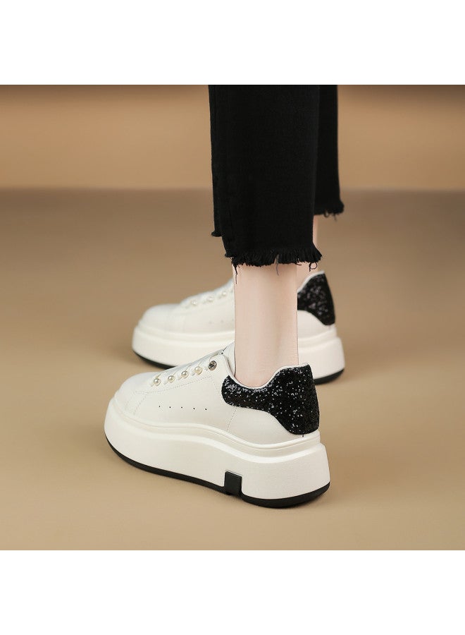 SAFIYA Instant 6cm Height Increase Saturday Brand Women's Shoes Spring/autumn 2025 Thick-sole White Sneakers Casual Plimsolls Versatile Footwear - Image 2