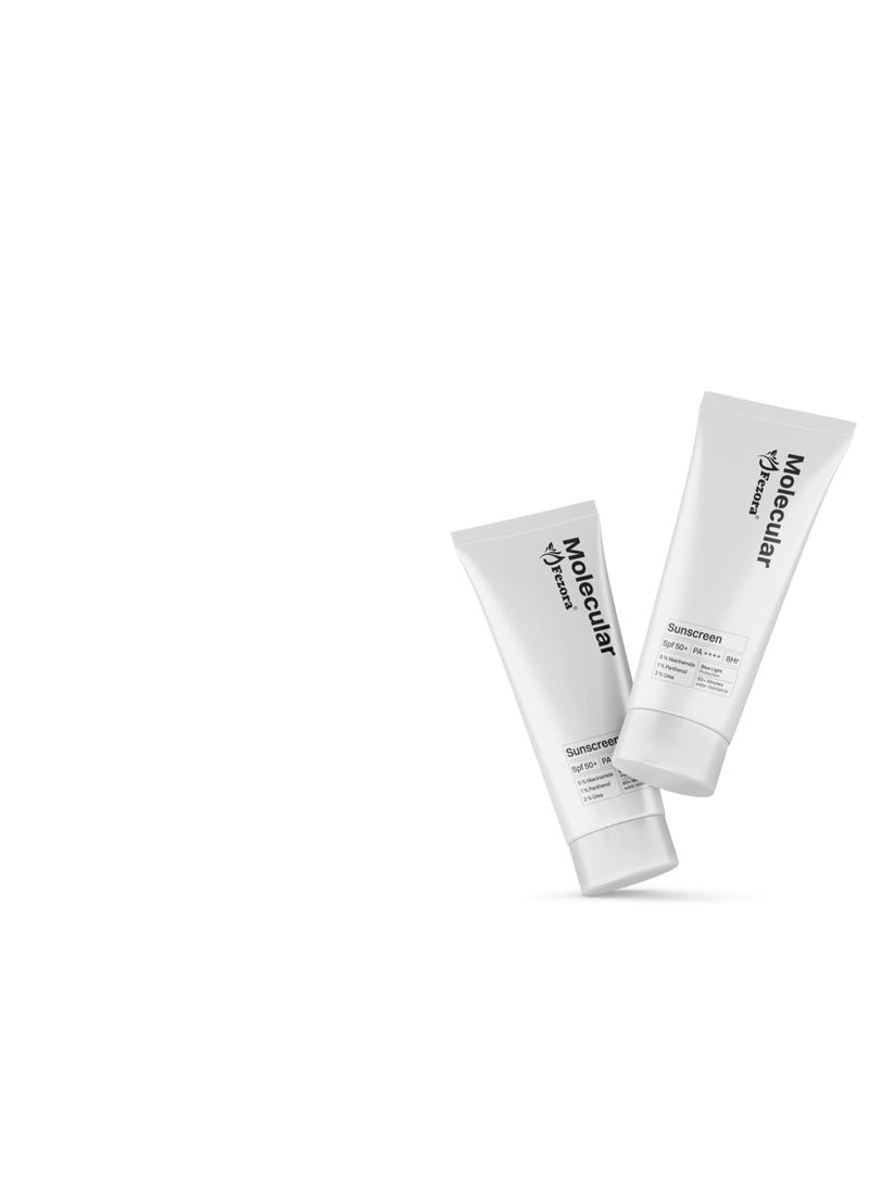 Fezora Molecular 5% Niacinamide Moisturizing Gel Sunscreen,Spf 50+ Pa++++|Clinically Tested In Usa|For Oily, Dry, Sensitive, Combination, Dull, Acne Prone Skin|8 Hr Protection|For Men & Women|50G - Pack OF 2 - Image 2