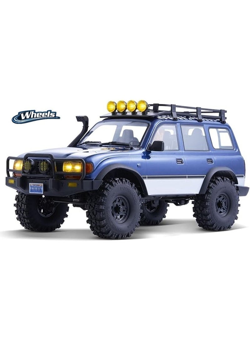 ويلز  عجلات RC لاند كروزر 80 - مرخصة رسميًا من سيارة RC صخور 4X4 عالية الأداء، ناقل حركة بتيارين، جسم معدني، أضواء LED واقعية، سيارة RC JXC LC80 بتردد 2.4GHz باللون الأزرق، هدية للكبار - Image 1