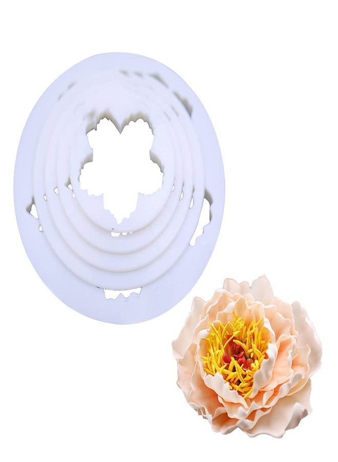 SK 5-Piece Peony Fondant Cutters Set Sugarcraft Modeling Tools Kit for Cake Decoration White - Image 1