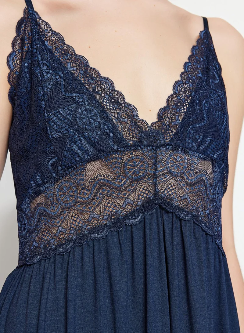 trendyol Lace Detailed Knitted Nightgown