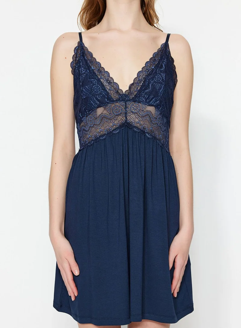 trendyol Lace Detailed Knitted Nightgown