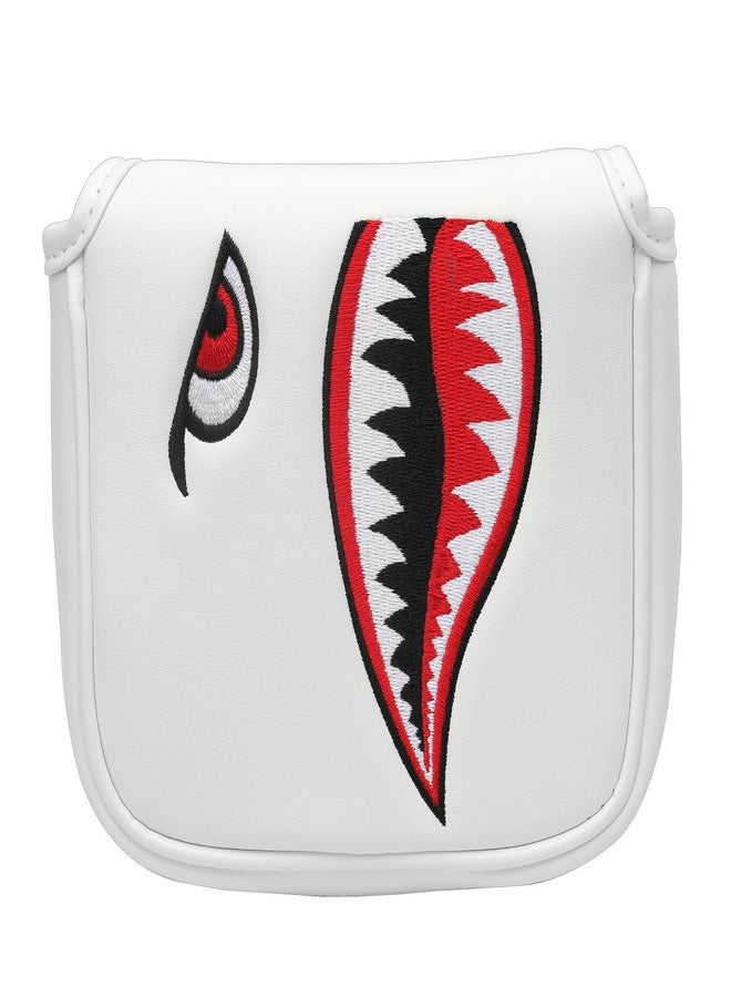 SHABIER White Golf Putter Cover with Tiger Shark Design Golf Large Mallet Headcover - Image 2