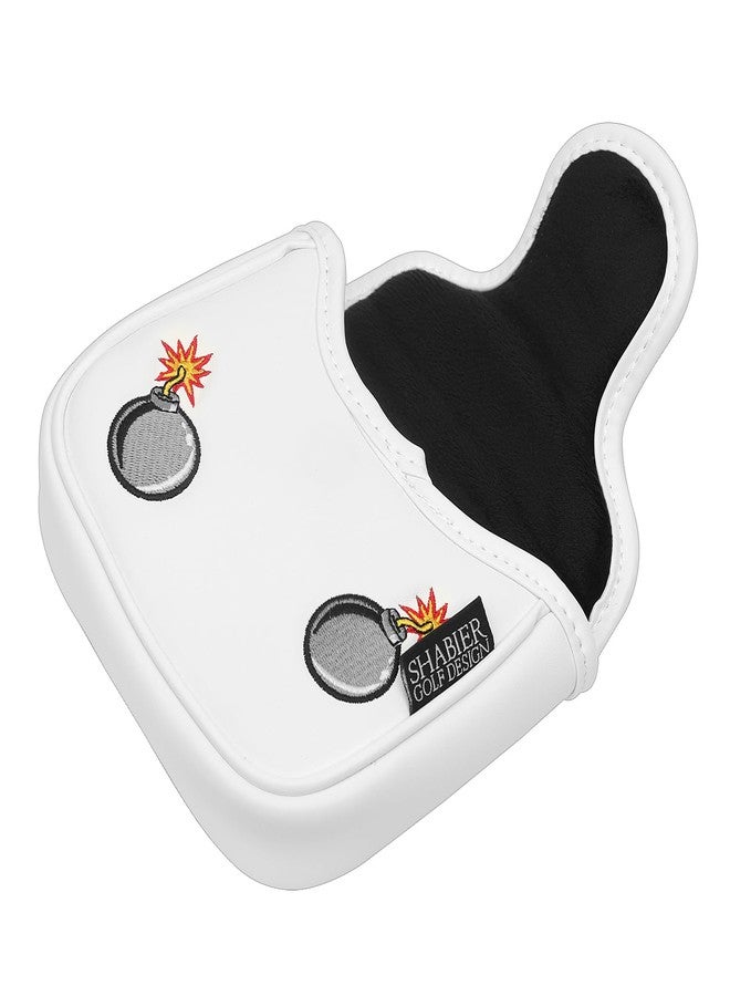 SHABIER White Golf Putter Cover with Tiger Shark Design Golf Large Mallet Headcover - Image 5