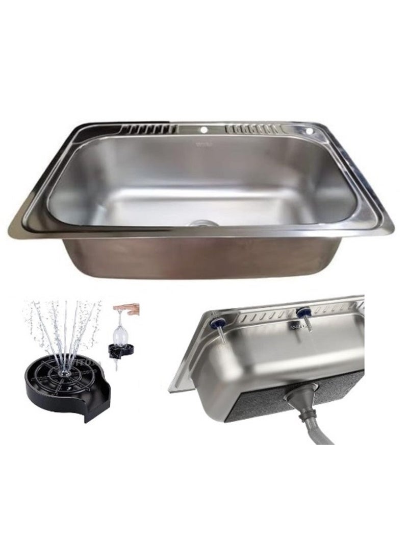 Shams 80-50 cm kitchen sink including drain and cup washer - Image 2