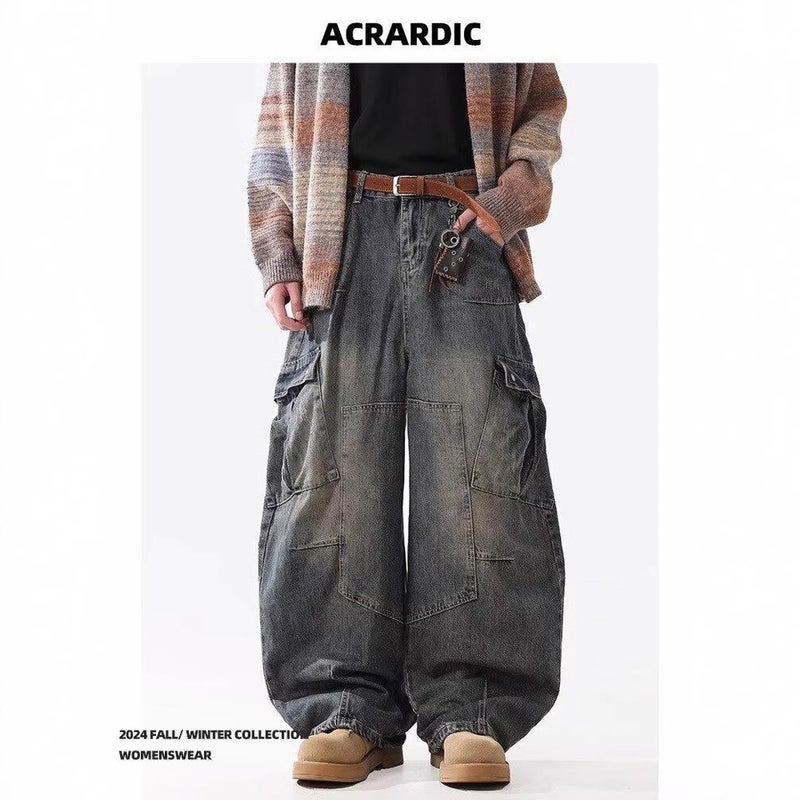 Unisex Classic Denim Jeans Loose Fit Daily Outdoor Wear - Image 4