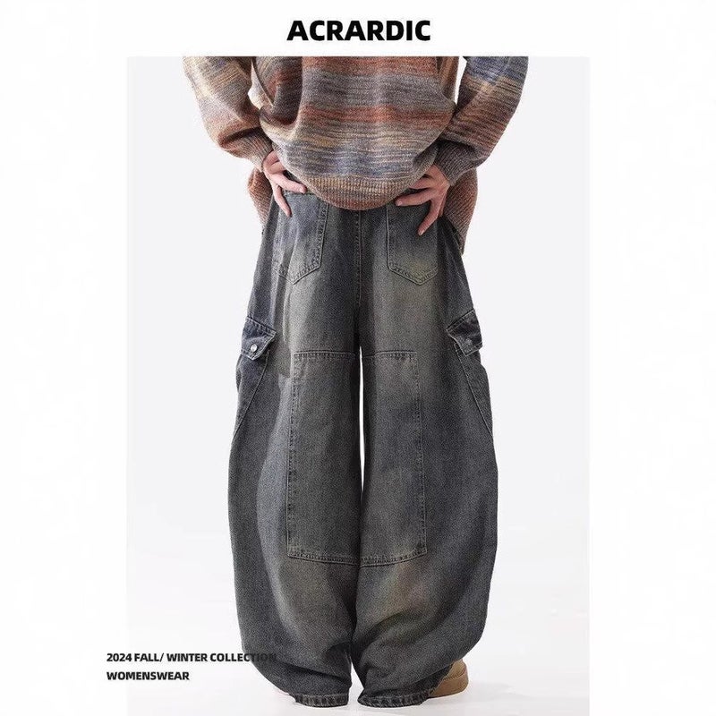 Unisex Classic Denim Jeans Loose Fit Daily Outdoor Wear - Image 3