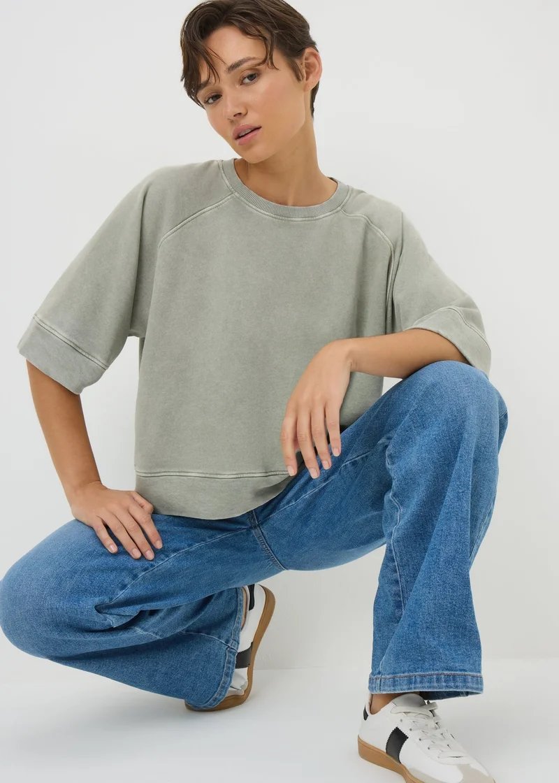 Matalan Sage Acid Wash T-Shirt