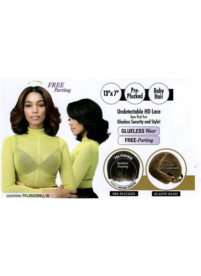 BOBBI BOSS 13X7 Hd Lace Bob Curly Synthetic Wig Mlf602 Natalia Wavy Short Wigs With Baby Hairs Glueless Lace Free Part Wig With High Heat Resistant Wigs (1 Jet Black)  - Image 3