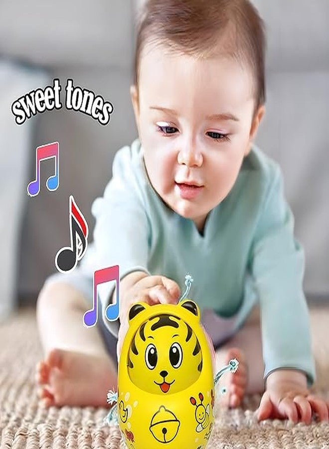 MOPANIRAJ Roly Poly Push and Shake Wobbling Bell Sounds Tumbler Doll Toy for 3 Months & Above, Head Nodding Baby Rattle (Colors May Vary) - Image 3