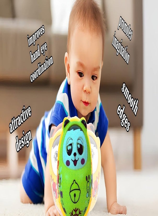 MOPANIRAJ Roly Poly Push and Shake Wobbling Bell Sounds Tumbler Doll Toy for 3 Months & Above, Head Nodding Baby Rattle (Colors May Vary) - Image 4
