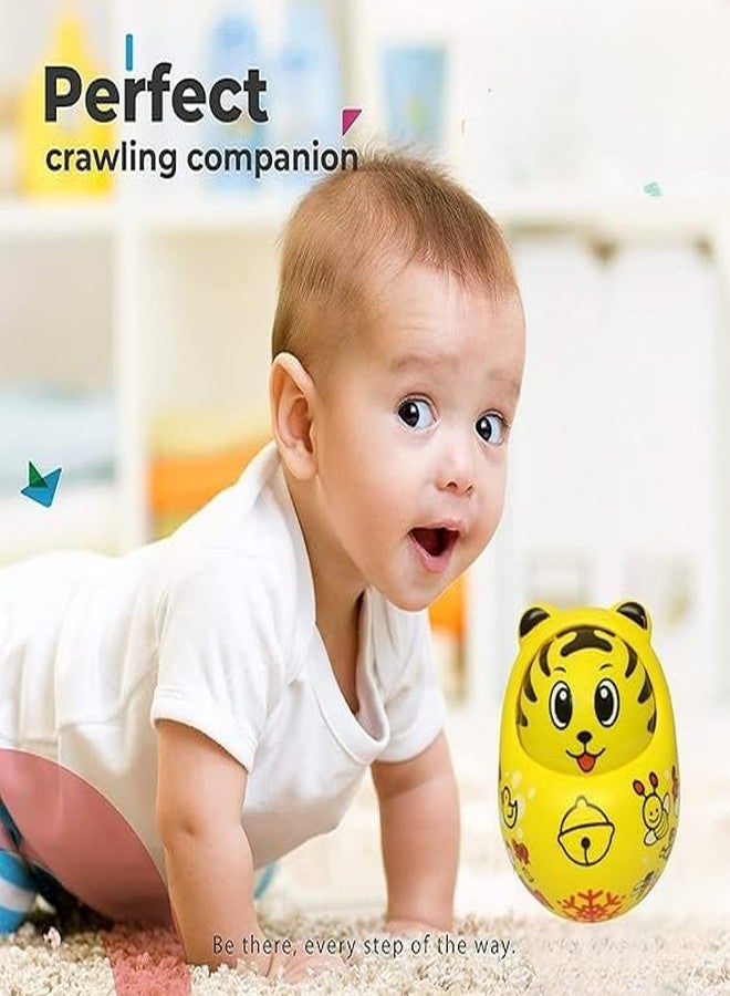 MOPANIRAJ Roly Poly Push and Shake Wobbling Bell Sounds Tumbler Doll Toy for 3 Months & Above, Head Nodding Baby Rattle (Colors May Vary) - Image 5