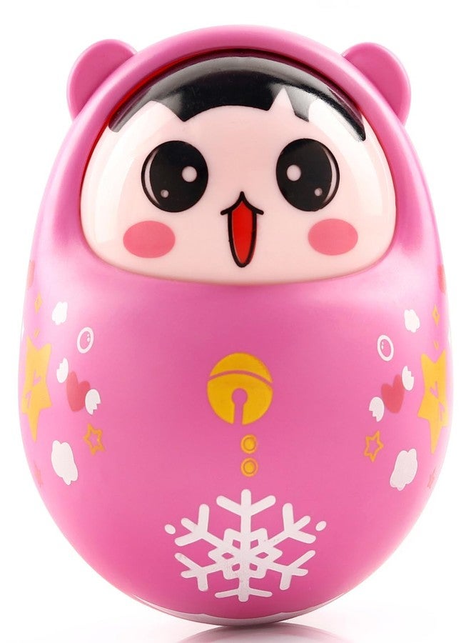 MOPANIRAJ Roly Poly Push and Shake Wobbling Bell Sounds Tumbler Doll Toy for 3 Months & Above, Head Nodding Baby Rattle (Colors May Vary) - Image 1