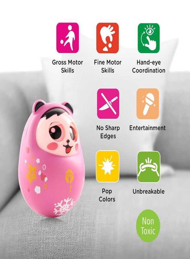 MOPANIRAJ Roly Poly Push and Shake Wobbling Bell Sounds Tumbler Doll Toy for 3 Months & Above, Head Nodding Baby Rattle (Colors May Vary) - Image 2