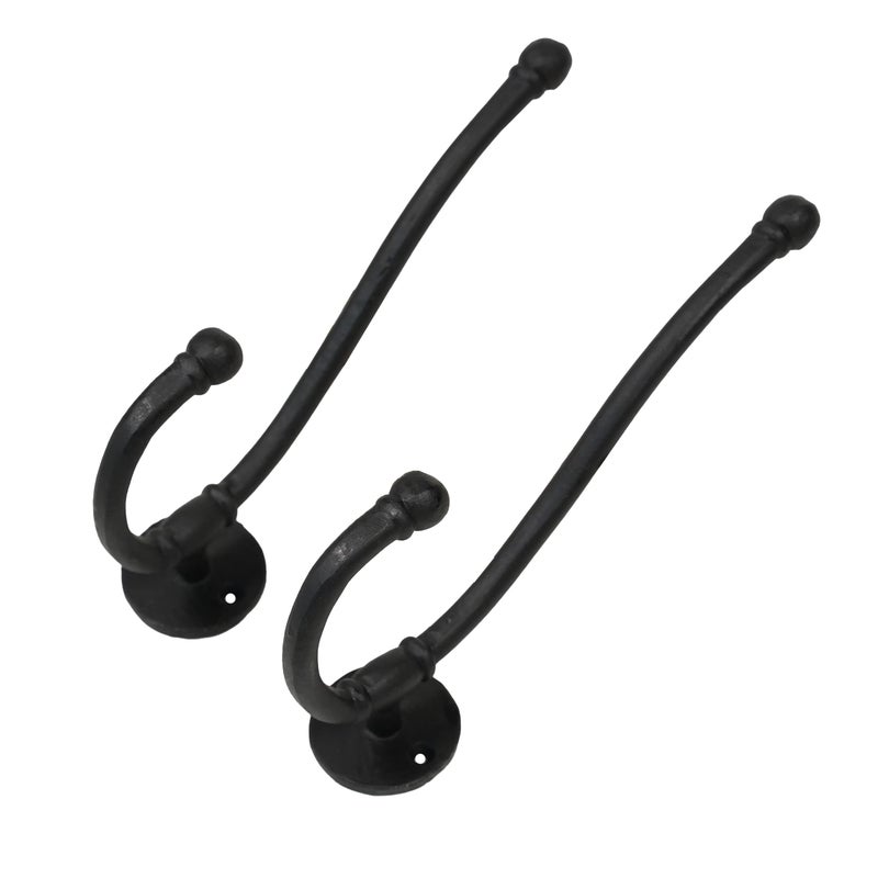 SaKeGa Mystic Colonial Rustic Cast Iron Wall Hooks Heavy Duty Retro Utility Hanger Multi Purpose Wall Mount Hooks for Hanging Coat Bag Towel Robe Hat Pack of 28 x 15 - Image 2