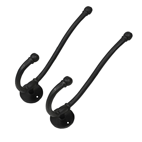 SaKeGa Mystic Colonial Rustic Cast Iron Wall Hooks Heavy Duty Retro Utility Hanger Multi Purpose Wall Mount Hooks for Hanging Coat Bag Towel Robe Hat Pack of 28 x 15 - Image 1