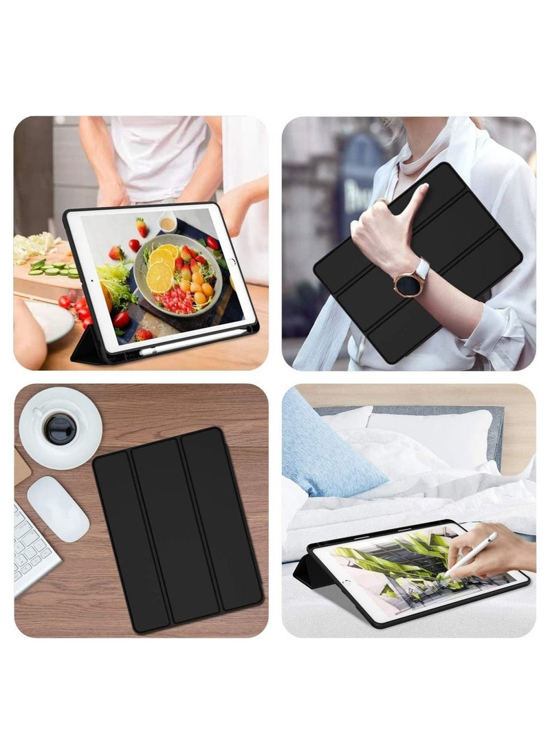 Generic - Smart Case for Samsung Galaxy Tab a7 Case 10.4 Inch 2022 2020 (SM-T509 T500 T503 T505 T507) with Pencil Holder, Soft TPU Smart Stand Back Cover Auto Wake/Sleep Feature - Black - Image 1