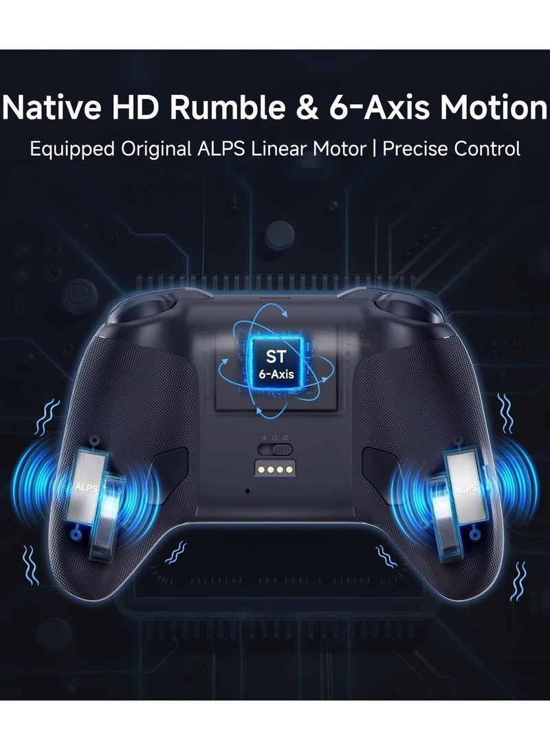 MOBAPAD Chitu2 HD Wireless Pro Controller for Nintendo Switch 2/1 Lite/OLED, Gamepad with TMR Glide Joysticks [ZERO Drift], HD Rumble, NFC, Mechanical Buttons, Turbo, Programming, 6 Axis Gyro - Image 3