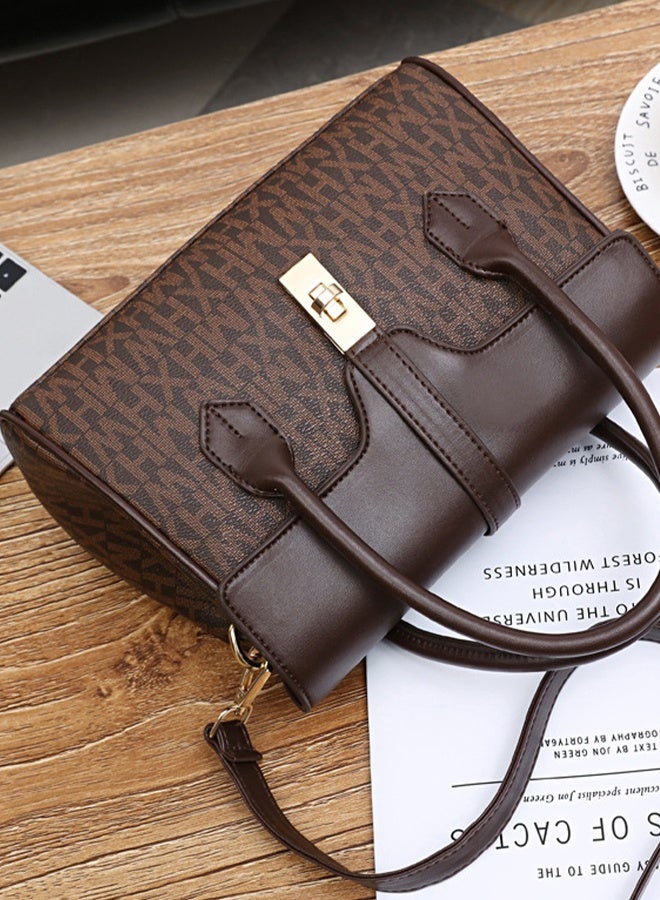 DUNISO Women's Large-capacity Crossbody Bag, Fashion Elegant Handbag, Multi-pocket PU Leather Shoulder Bag,Ladies Retro Ripple design Handbag Tote Bags Clutch Bag,Luxurious Ladies Casual Tote Purse Shoulder Bag - Image 5
