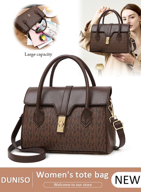 Women's Large-capacity Crossbody Bag, Fashion Elegant Handbag, Multi-pocket PU Leather Shoulder Bag,Ladies Retro Ripple design Handbag Tote Bags Clutch Bag,Luxurious Ladies Casual Tote Purse Shoulder Bag