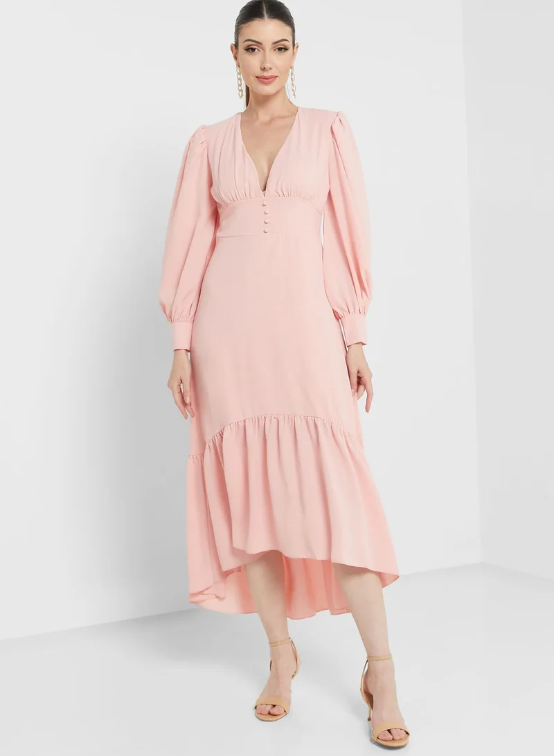 ELLA Puff Sleeve Flare Dress