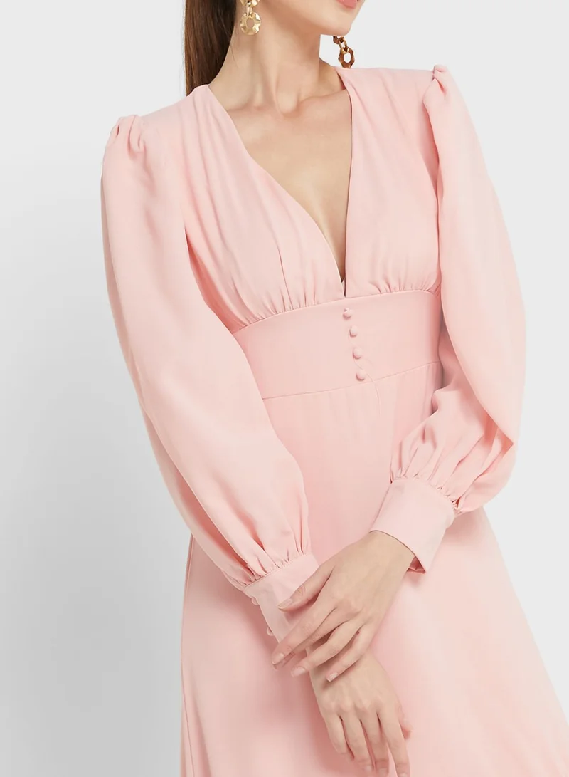 ELLA Puff Sleeve Flare Dress