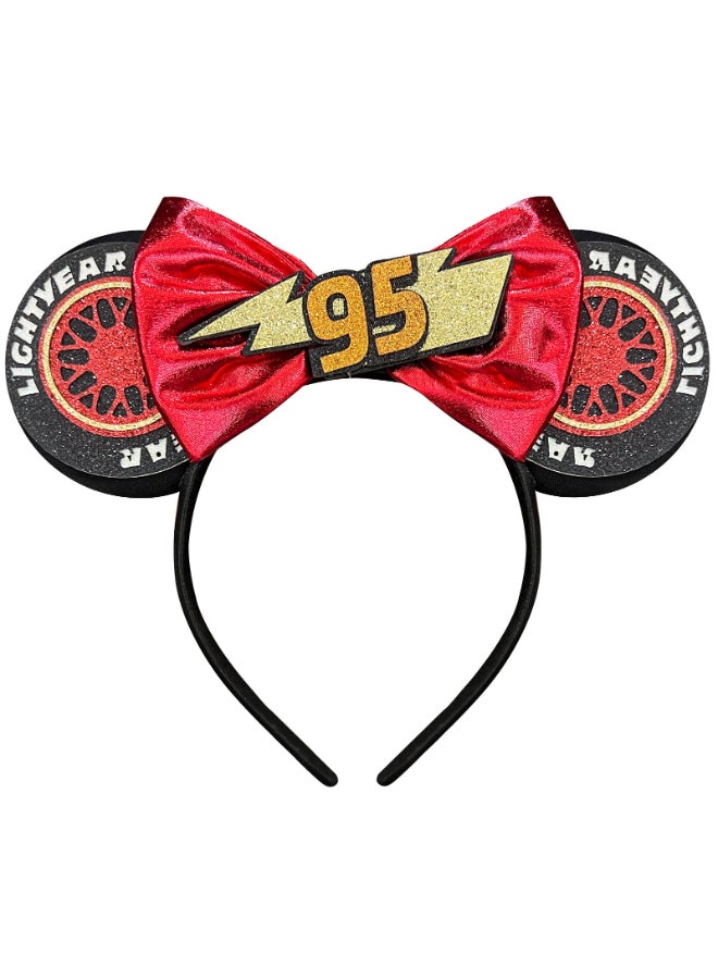 Bmobuo Mouse Ears Headband for Women Sequin Bows Cute Mouse Ears Headband Halloween Mouse Ears 02Car - Image 2