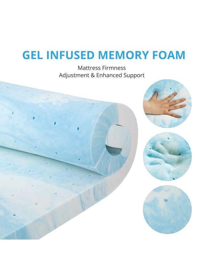 MLILY 4 Inch Gel Memory Foam Mattress Topper Twin XL Size, Cooling Bed Topper for Pressure Relief with Removable Breathable Soft Cover, CertiPUR-US Certified - Image 4