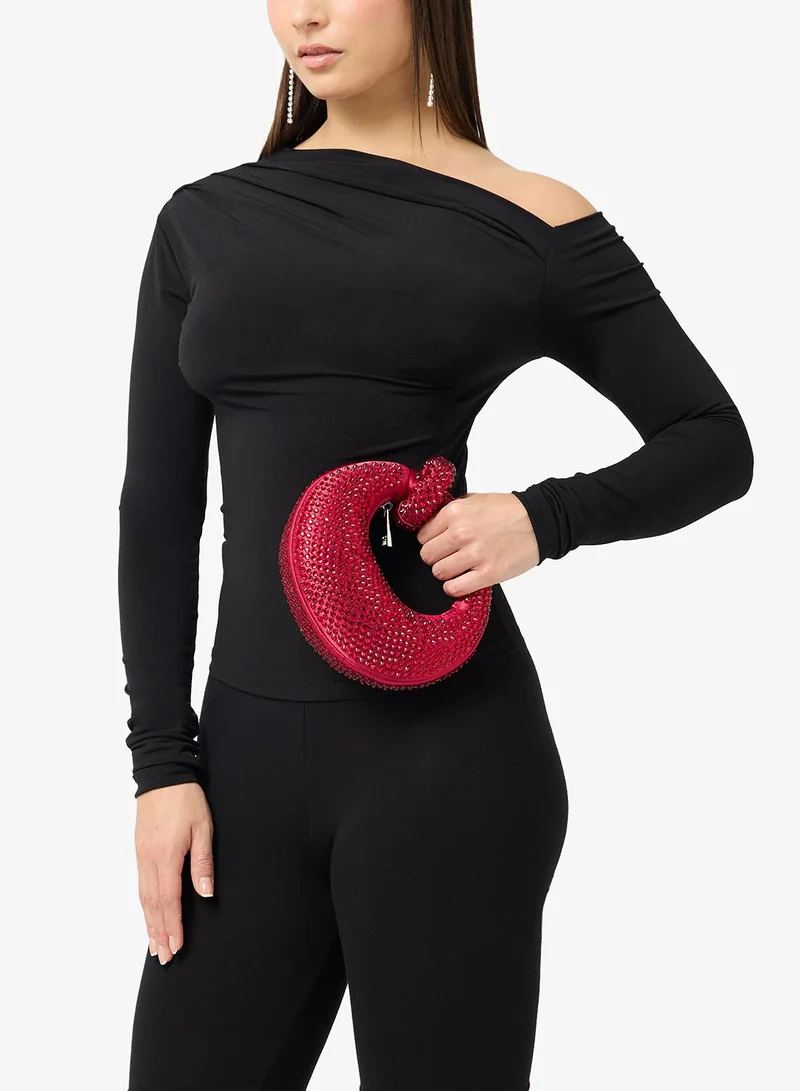 JW PEI Abacus  artificial crystal mini top handle bag