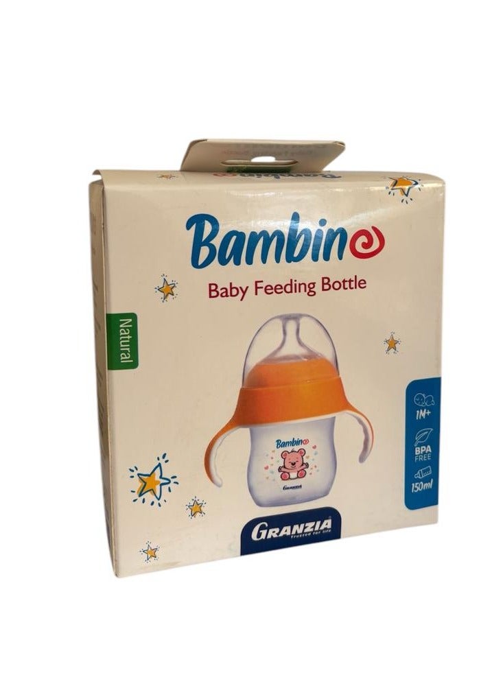 Granzia Baby Natural Feeding Bottle With Hand 150 ml - Orange - Image 2
