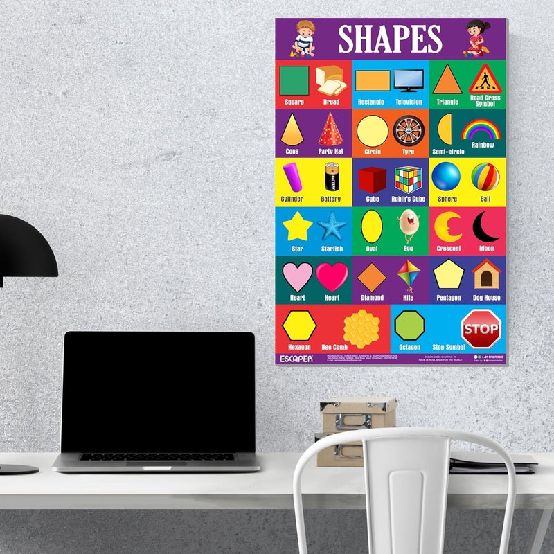 ESCAPER رسوم بيانية تعليمية للأطفال، رسوم بيانية لتعلم الأطفال (11.5 × 17.5 بوصة)، مواد دراسية للأطفال، كتب تعليمية للأطفال، ملصقات تعليمية - Image 4