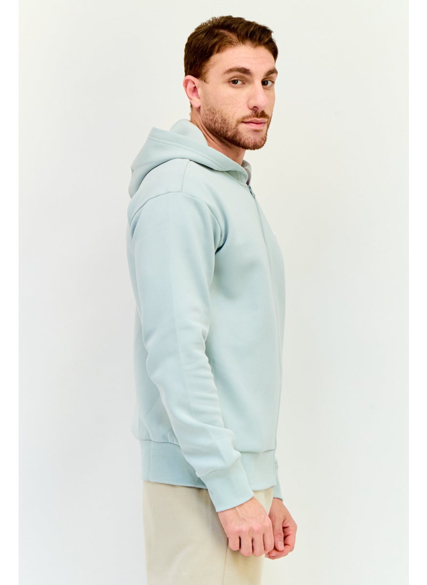Adidas Men Sportswear Fit Long Sleeve Full Zip Hoodie, Sage  - Image 2