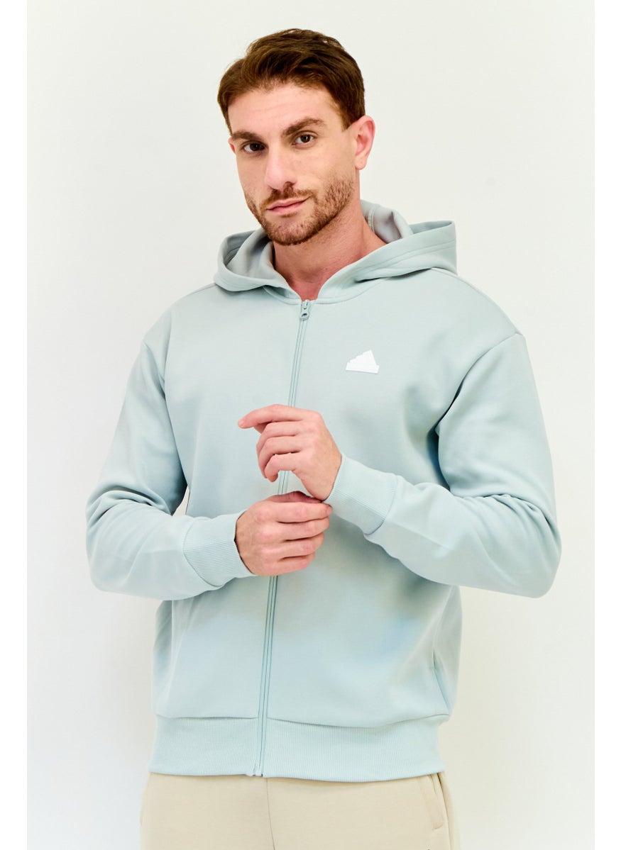 Adidas Men Sportswear Fit Long Sleeve Full Zip Hoodie, Sage  - Image 1