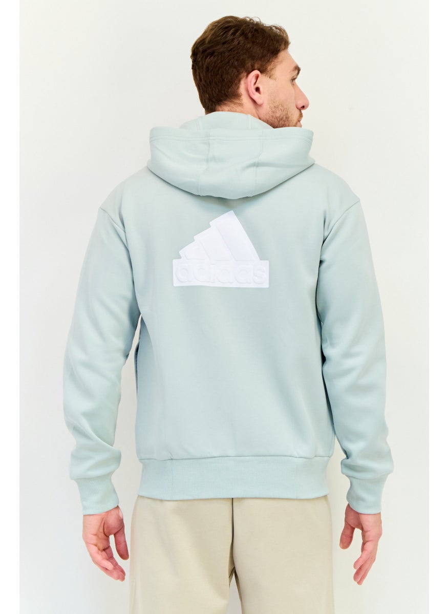 Adidas Men Sportswear Fit Long Sleeve Full Zip Hoodie, Sage  - Image 3