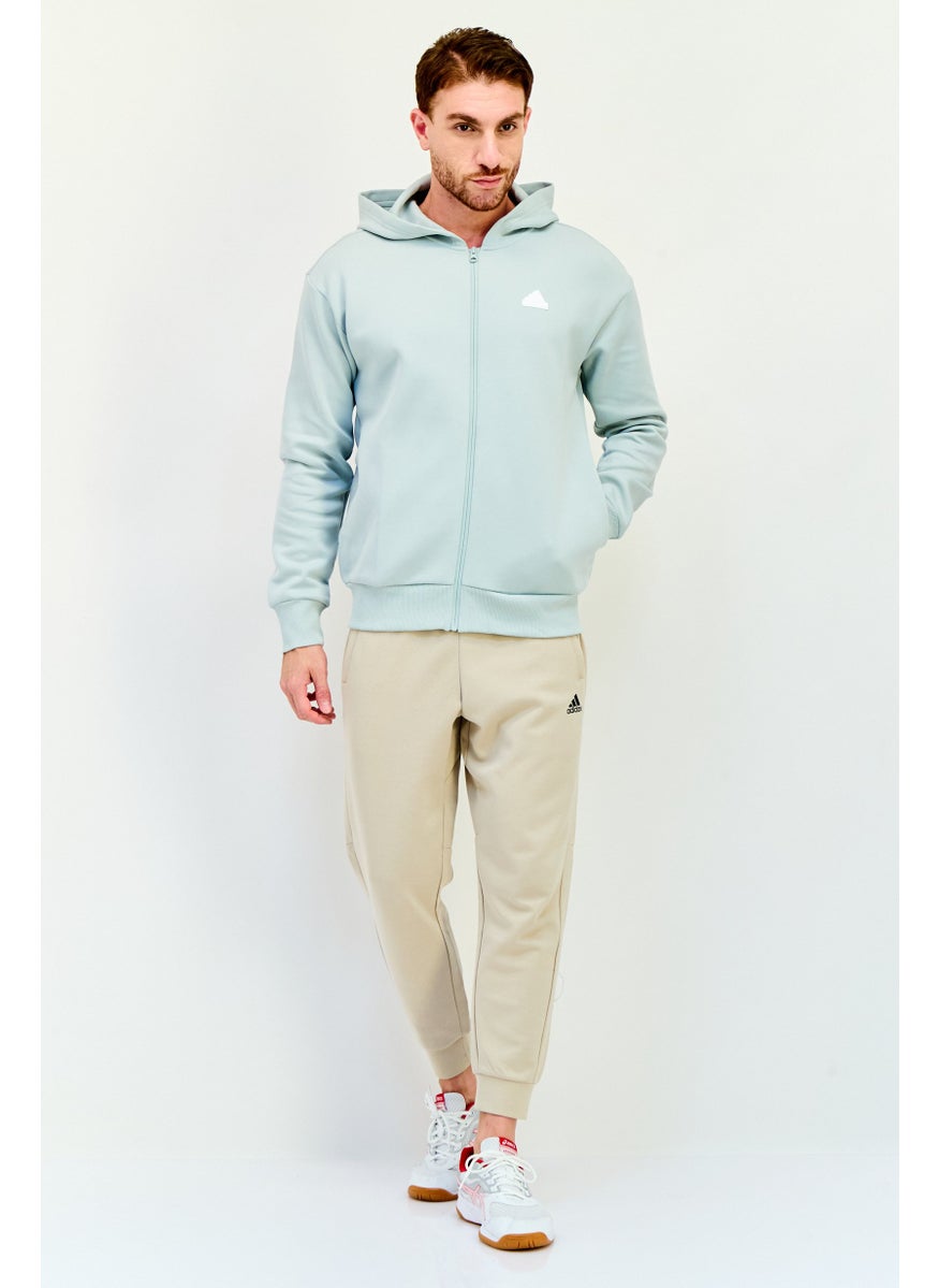 Adidas Men Sportswear Fit Long Sleeve Full Zip Hoodie, Sage  - Image 4