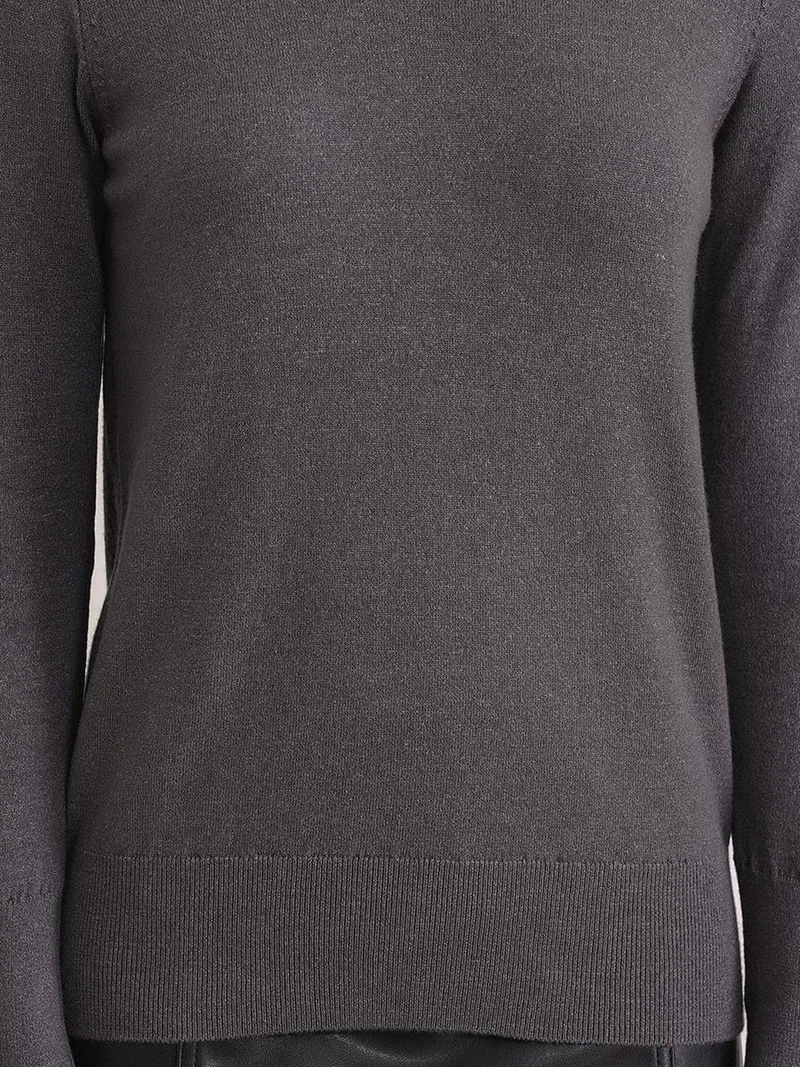 Mixray Dark Grey Mixray Crew Neck Knit Sweater for Women | Best Price UAE