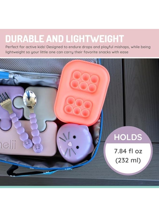 ميلي علب وجبات خفيفة على شكل حيوانات، تصميمات رائعة ومحكمة الغلق ومانعة للتسرب للأطفال - خالية من مادة البيسفينول أ وسهلة التنظيف، للوجبات الخفيفة أثناء التنقل واللانش بوكس من ميليي - Image 3