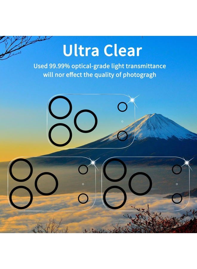 Dengduoduo 3 Pack Camera Lens Protector for iPhone 17 Pro, Tempered Glass, Ultra HD, 9H Hardness, Anti-Scratch, Case Friendly, Easy to Install [No Affect on Night Shots] - Image 3