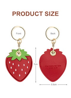 Generic 2 Pcs Smart Finder Apple AirTag Leather Keychain Case Holder Compatible, GPS Airtag Keychain Finder Tracker with Key Ring, Anti Scratch Protective Air Tag Cover for Keys  - Image 2