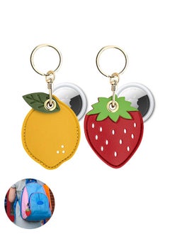 Generic 2 Pcs Smart Finder Apple AirTag Leather Keychain Case Holder Compatible, GPS Airtag Keychain Finder Tracker with Key Ring, Anti Scratch Protective Air Tag Cover for Keys  - Image 1