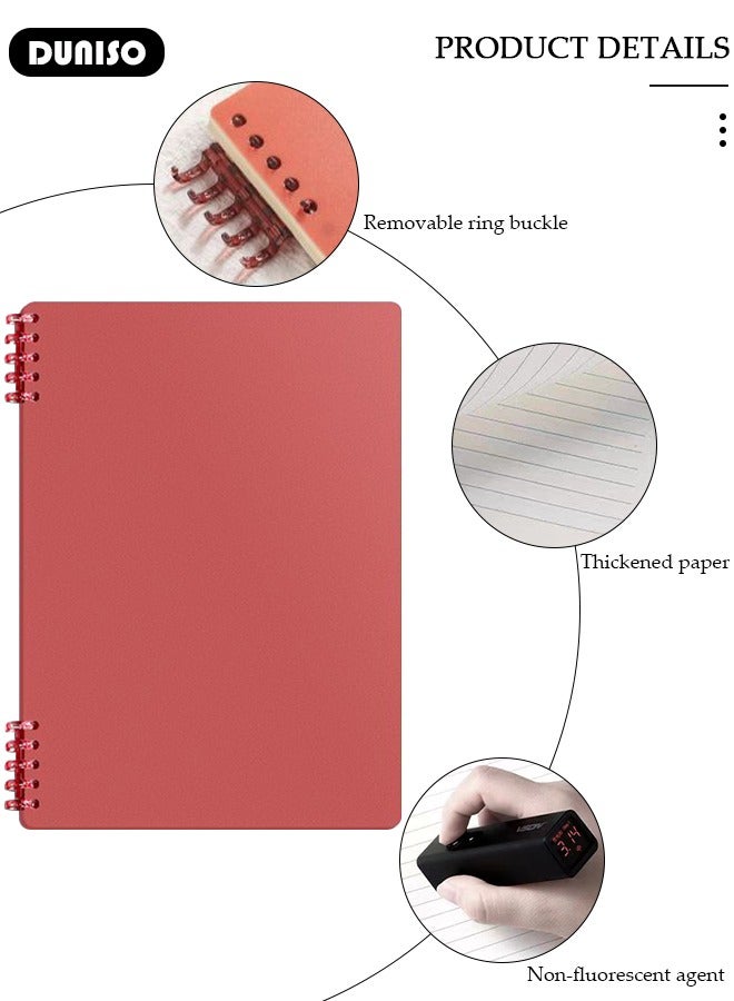 DUNISO A5 Binder Cover Notebook,Refillable Notebook Round Ring Binder with Stretch Buckle and Horizontal Core 60 Pieces, Waterproof and Durable Notebook Protector for School Home Office  - Image 2