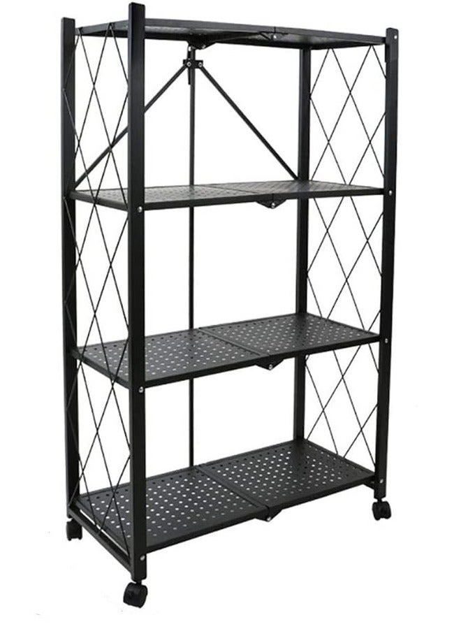 كادي ون حامل تخزين للمطبخ ومنظم لأغراض المطبخ حديد 4 رف بعجلات مقاس 37x72x128 سم - Image 4